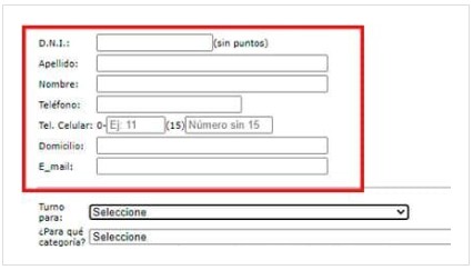turno para carnet conducir Berazategui